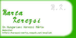 marta kerezsi business card